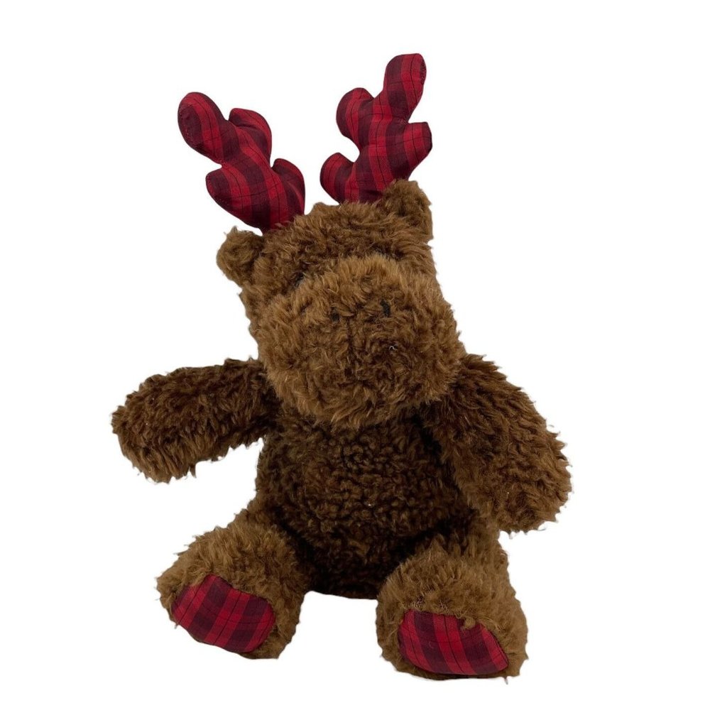 Bath & Body Works Brown Reindeer 12” Plush Christmas Red Plaid Stuffed Animal